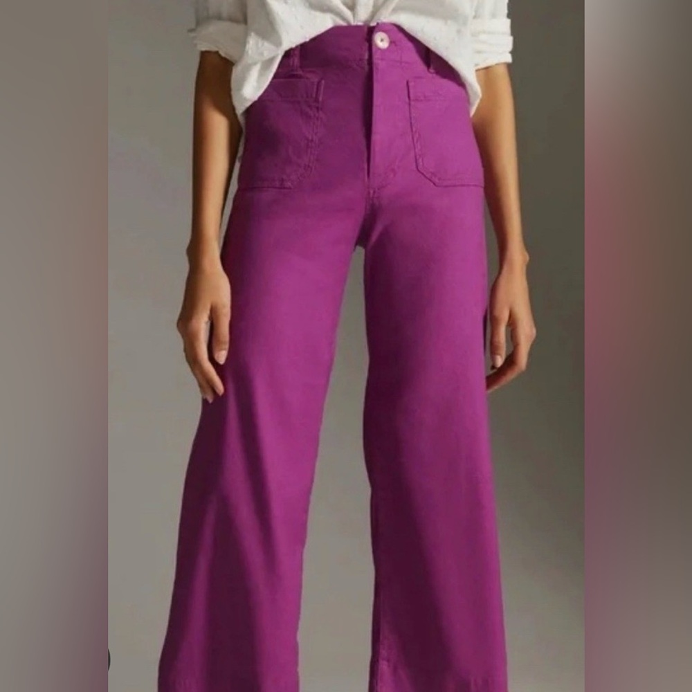 Anthropologie Purple Boot Cut & Flare Pants